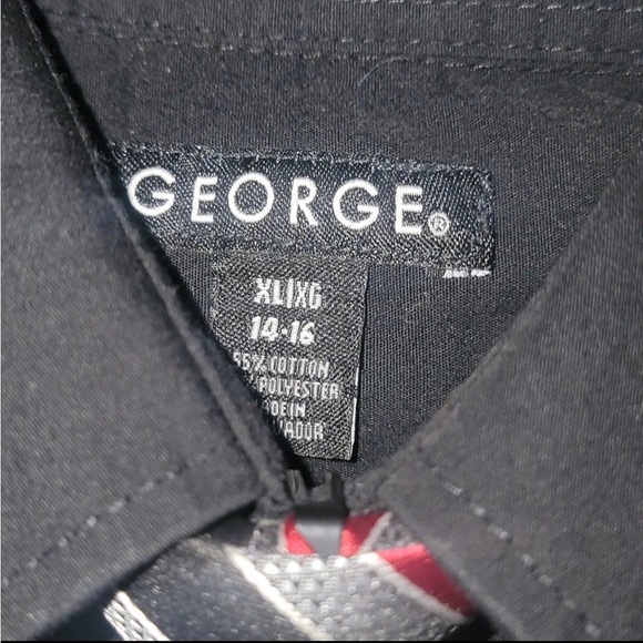 ‼️SOLD‼️George black dress shirt with tie Size XL 14/16 - Picture 3 of 3